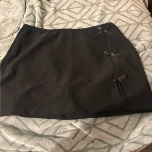 Elegant Black Skirt with Bow Accents